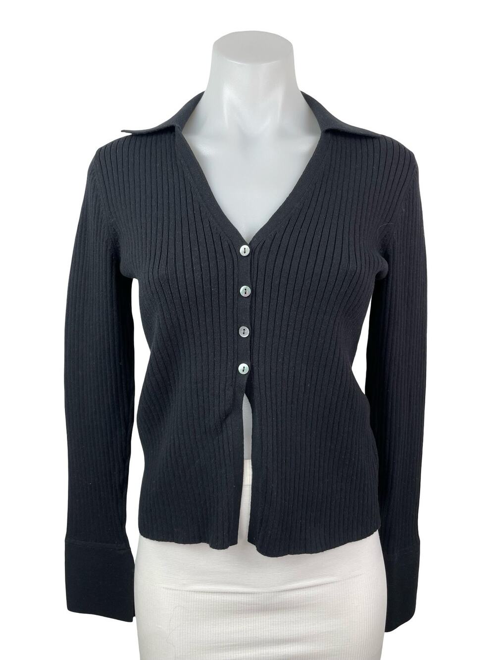 Reformation Valentina Ribbed Knit Long Sleeve Button Up Cardigan Sweater Top S